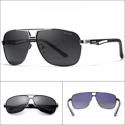 63-16 Metal Double Bridge Large Frame Polarized Sunglasses for Men Driving Reading Custom Prescription Glasses