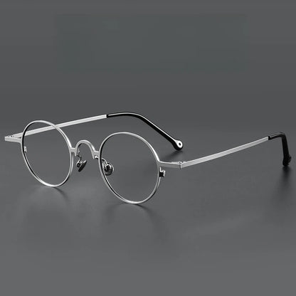 FIRADA Fashion Comfortable Round Eyeglasses Vintage Luxury Titanium Eyewear Optical Prescription Glasses Frame Men Women K808-C