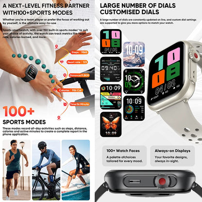 2025 New 1000mAh Long Battery Life Smartwatch Men Bluetooth Call Waterproof 1.83 inch Full Touch Fitness Sport Smart Watch Women