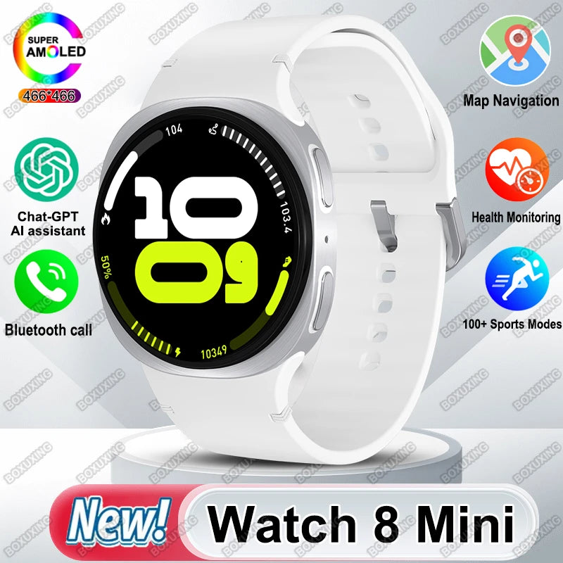 2025 New Watch 8 Mini GPS Track Smart Watch Men Women Map Navigation Bluetooth Call NFC IP68 Waterproof Compass Sport Smartwatch