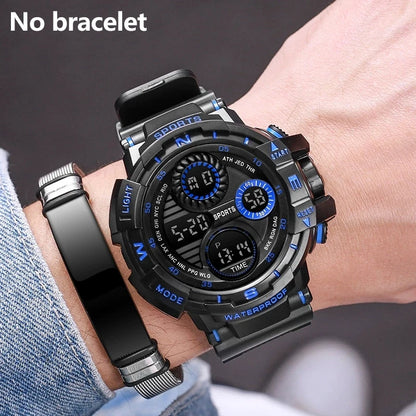 Black Digital Watch for Men Sports Watches Waterproof Outdoor Chronograph Hand Clock G Infantry Shock Student Wristwatch