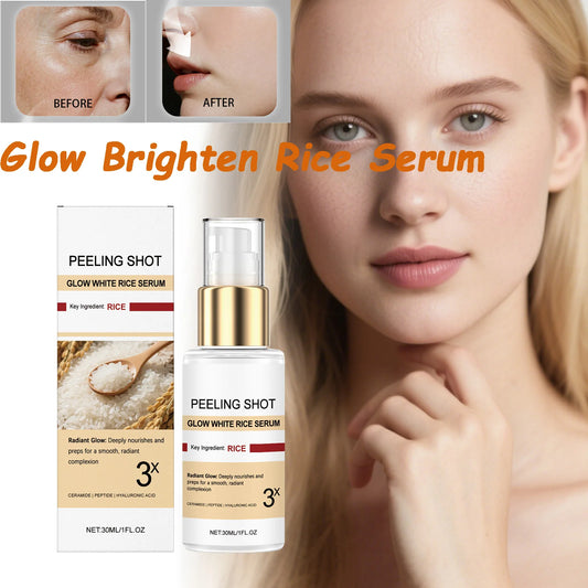 Glow Brightening Rice Essence Moisturizing Nourishing Even Skin Tone Improves Dullness Oil-Control Brightening Serum Skincare