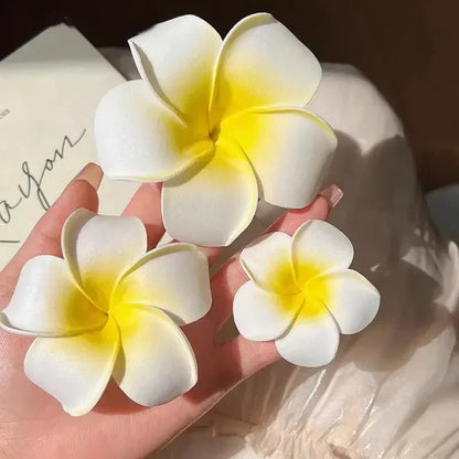 Fashion Women Plumeria Flower Hair Clips Girls Aesthetic Hairpins Egg Flower Barrette Party Bag Hair Accessories