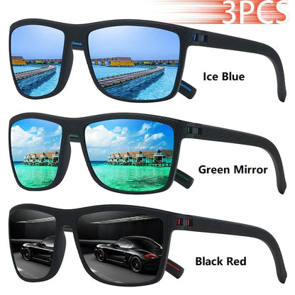 3 PCS Fashion Vintage Check Pattern Sunglasses Men Women Fishing Driving Man Luxury Brand Designer Sun Glasses UV400 Eyewear