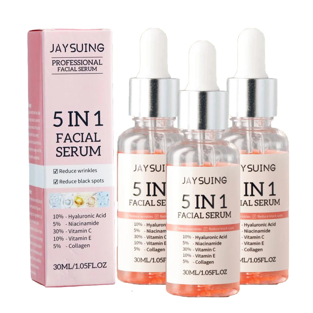 1/2/3pcs 30ml 5 In 1 Face Serum Moisturizing Vitamin C Hyaluronic Acid Facial Serum Shrink Pores Skin Care
