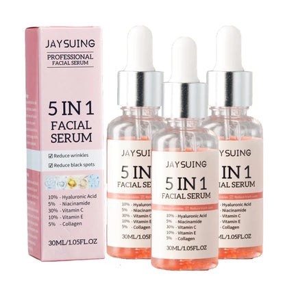 1/2/3pcs 30ml 5 In 1 Face Serum Moisturizing Vitamin C Hyaluronic Acid Facial Serum Shrink Pores Skin Care