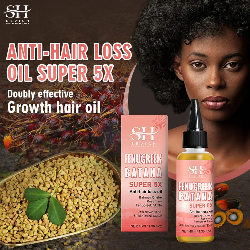 Super Fast 5x Hair Growth Oil Fenugreek Anti-Hair Loss Oil Rosemary Hair Regrowth Chebe Batana Butter  Amla Oils For Men Women