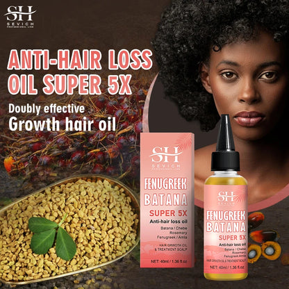 Super Fast 5x Hair Growth Oil Fenugreek Anti-Hair Loss Oil Rosemary Hair Regrowth Chebe Batana Butter  Amla Oils For Men Women