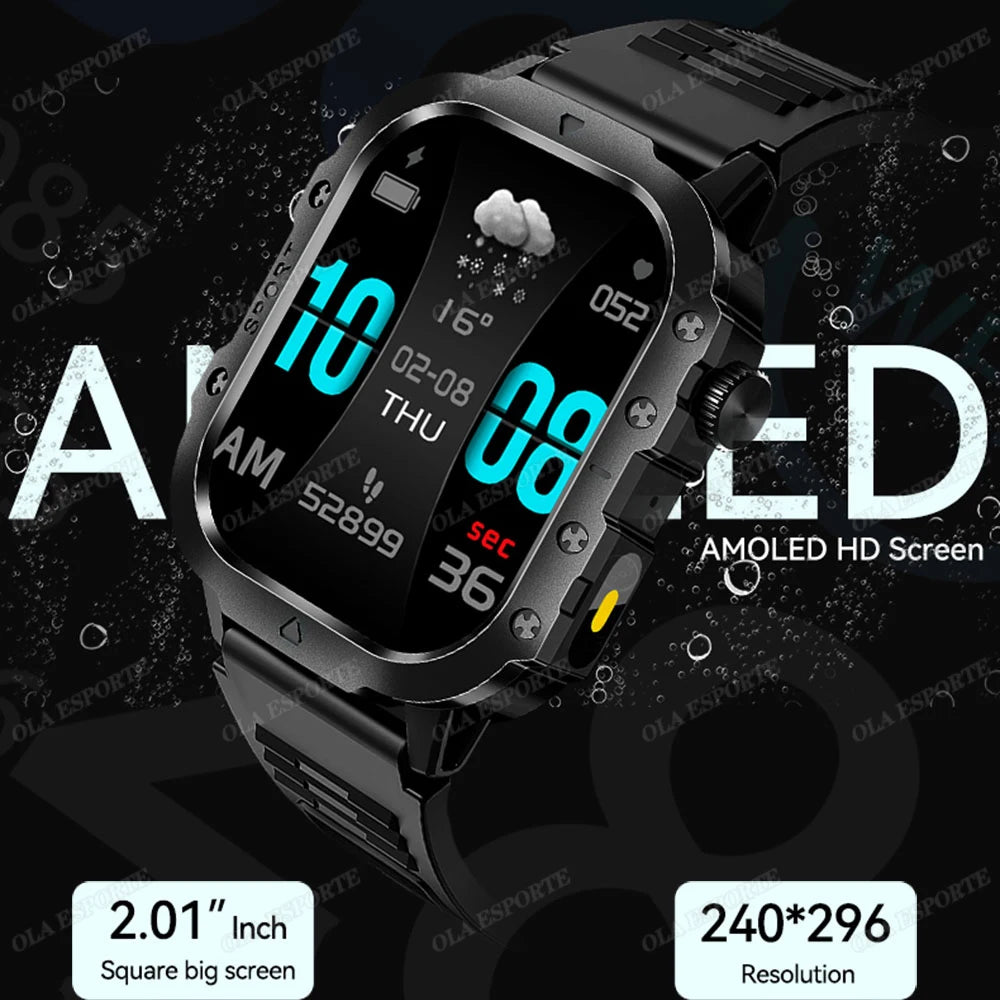 New For  Smart Watch Military GPS Men Flashlight Waterproof Outdoor Sport Tracker Bluetooth Call Smartwatches Women