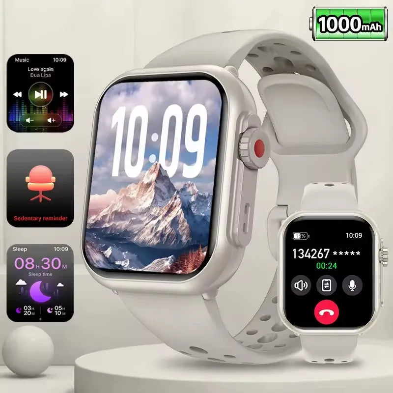 1000mAh Battery Smart Watch Women 1.83" HD Display Bluetooth Call IP68 Waterproof Fitness Tracker Heart Rate Smartwatch Men