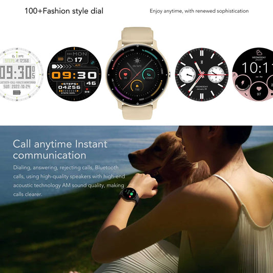 For Xiaomi Fashion Ladies Smart Watch Full Touch Screen HD Screen Health Monitoring Heart Rate Waterproof Bluetooth Call Watch