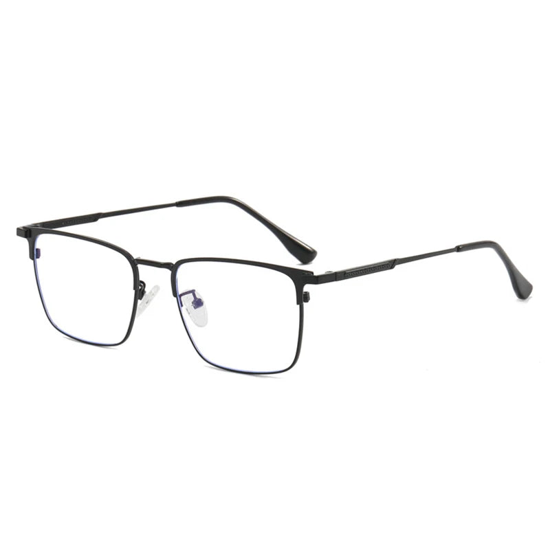 Classic Business Half Glasses Frame Men Women Ultralight Titanium Alloy Square Frame Anti Blue Light Optical Eyeglasses