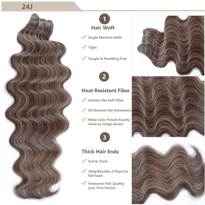 Magicae 30Inches Brown 12# M816# Sliver White Ombre Blond 613 Ombre 27# Body Wave High Temperature Synthetic Hair Extensions