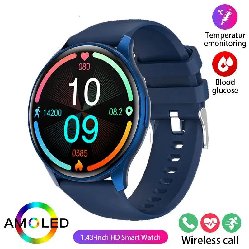2025New Smartwatch Women 466*466 AMOLED 1.43" HD Screen Blood Pressure Monitor Bluetooth Call IP68 Waterproof Sports Smart Watch