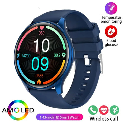 2025New Smartwatch Women 466*466 AMOLED 1.43" HD Screen Blood Pressure Monitor Bluetooth Call IP68 Waterproof Sports Smart Watch