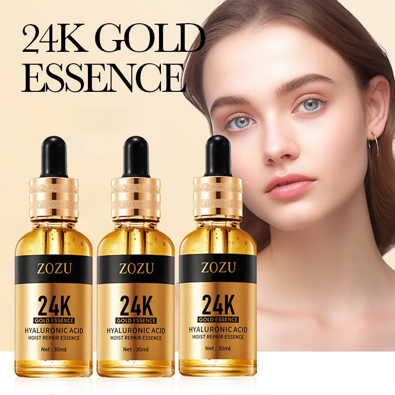 1/2/3pcs 24K Gold Hyaluronic Acid Serum Facial Essence Moisturizing Hydrating Anti-aging Face Serum Facial Skin Care Products