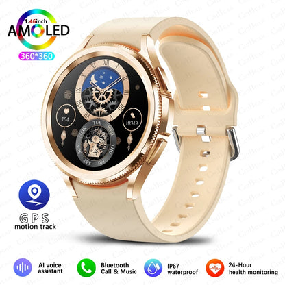 2025 New Smart Watch 6 Classic Smart Watch Fashion Men Sports Fitness Waterproof Heart Rate AMOLED HD Bluetooth Call Smartwatch