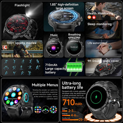 For Huawei Xiaomi GPS Track Smart Watch Men 1.85-Inch Ultra HD AMOLED Screen 710 Mah Battery Bluetooth Call SmartWatch 2025 New