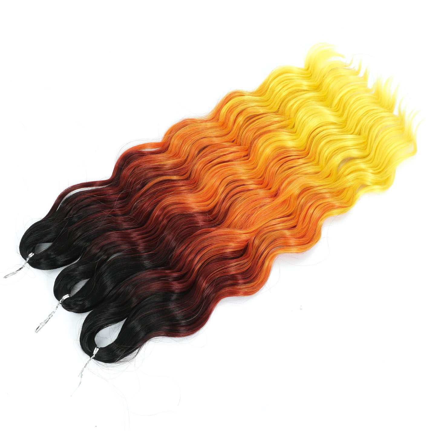 Anna 3Pcs 24Inches 300g Ombre Blond Loose Body Wave Twist Crochet Braids Sliver Rainbow 60# Synthetic Hair Wavy Extension Braids