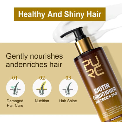 PURC Fast Biotin Hair Growth Oil Shampoo Conditioner Sets Anti Hair Loss Treatment for Men Women Thinning Hair Regrowth Care