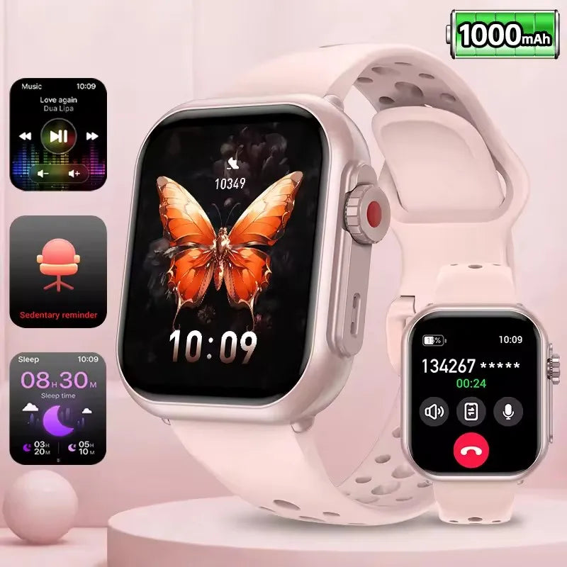 1000mAh Battery Smart Watch Women 1.83" HD Display Bluetooth Call IP68 Waterproof Fitness Tracker Heart Rate Smartwatch Men