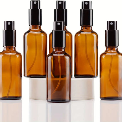 5ml-100ml Amber Glass Spray Bottle with Metal Nozzle Travel Refill Perfume Bottle Sprayer Atomizer Bottle Essential Oil