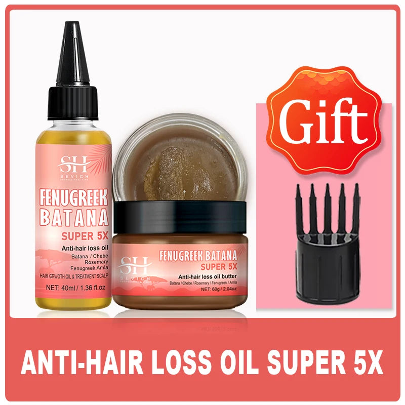 Batana Super 5x Hair Growth Oil Chebe Butter Hair Mask Rosemary Hair Regrowth Serum Fenugreek Seed Regrowth Thicken Oil Amla Oil