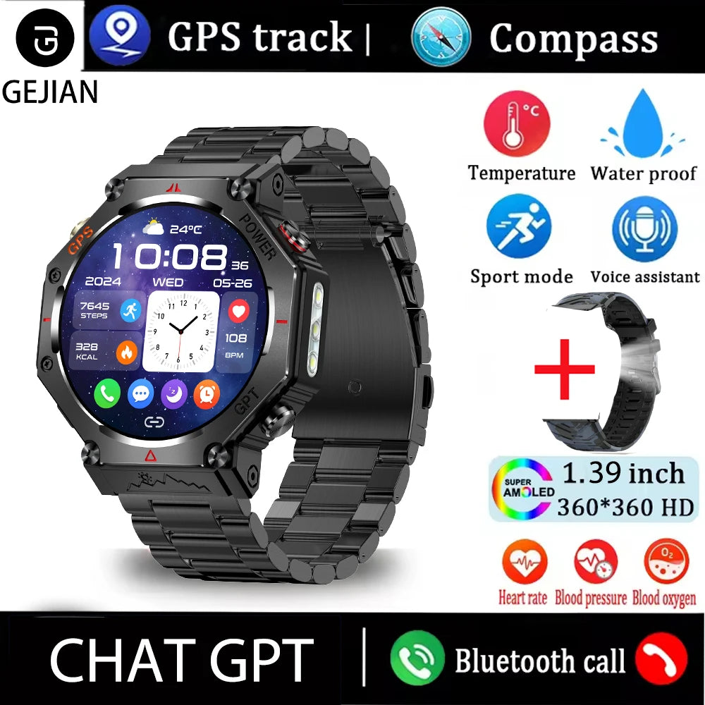 New GPS Smartwatch 1.39'' AMOLED Display 100 Sports Modes Voice Calling Smart Watch Men Women Military Grade Toughness Watches