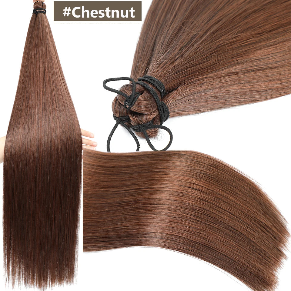 Magicae Crochet Braiding Ombre Blond 27/613 Synthetic Silky Straight Hair Extensions 28 Inches 300Grams 3Pcs/Lot Heat Resistant
