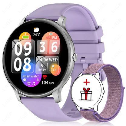 LIGE 2025 Bluetooth Call Smart Watch Women Custom Dial Watches Men Sports Fitness Tracker Heart Rate Smartwatch For Android iOS
