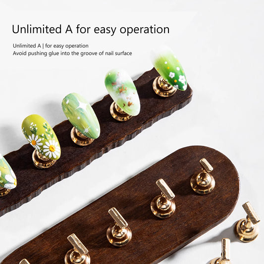 RS NAIL Wooden Nail Practice Stand False Nail Tip Display Base Holder Gel Polish Exercise Showing Shelf Manicure Supplies Set