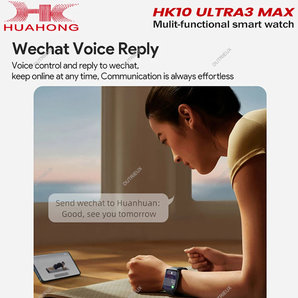 HK10 Ultra 3 MAX Plus 2025 Smart Watch 49mm AMOLED 4GB ROM AI ROBOT Network Sharing NFC GPT Compass GPS Watch for ISO Android