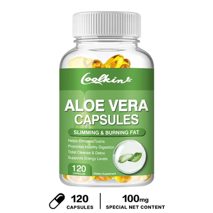 Natural Aloe Vera Extract Capsules, Non-GMO, Dietary Supplement