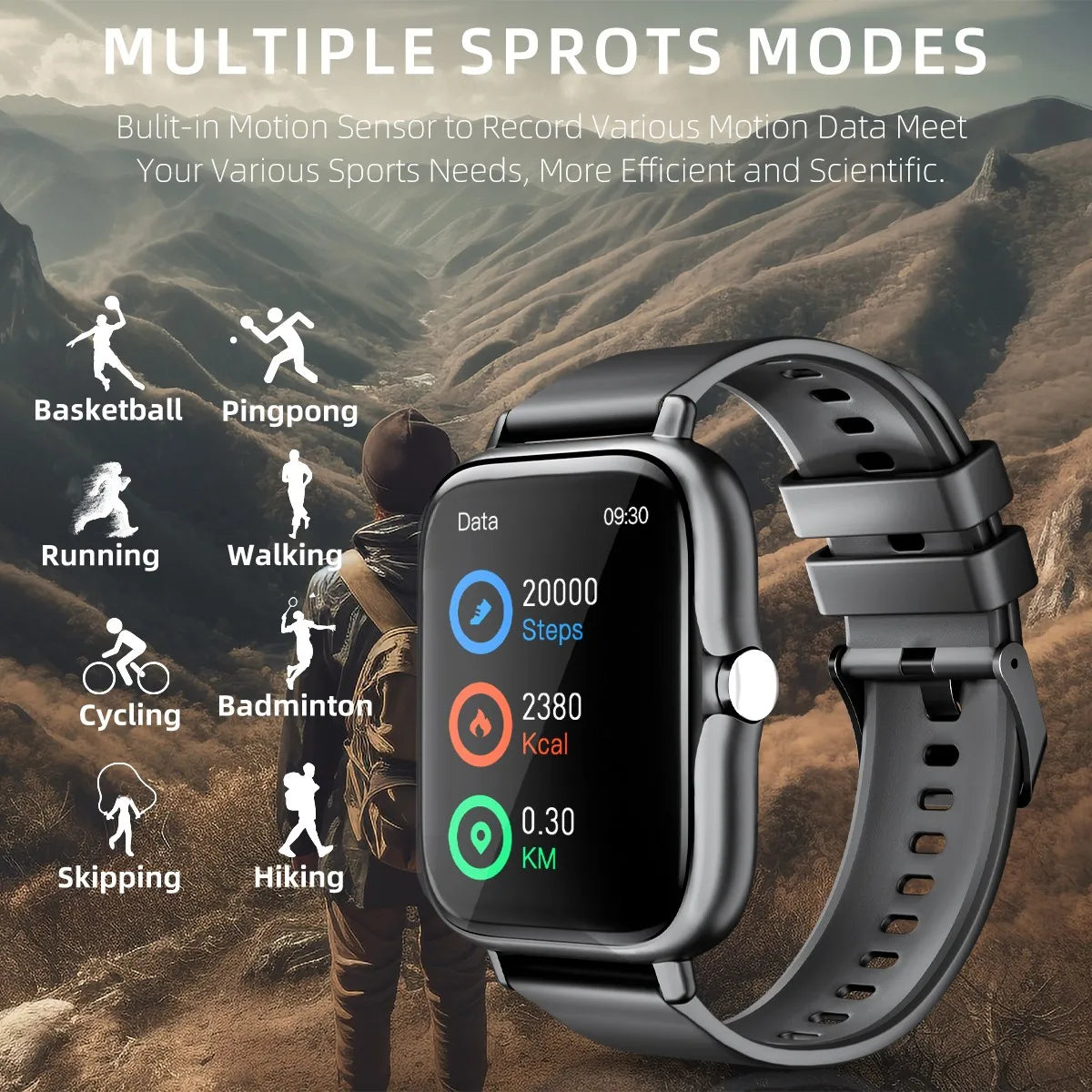 1.83'' Waterproof Smart Watch with Message Answer Call Sleep Monitoring Sports Pedometer Information Alerts For iPhone Android