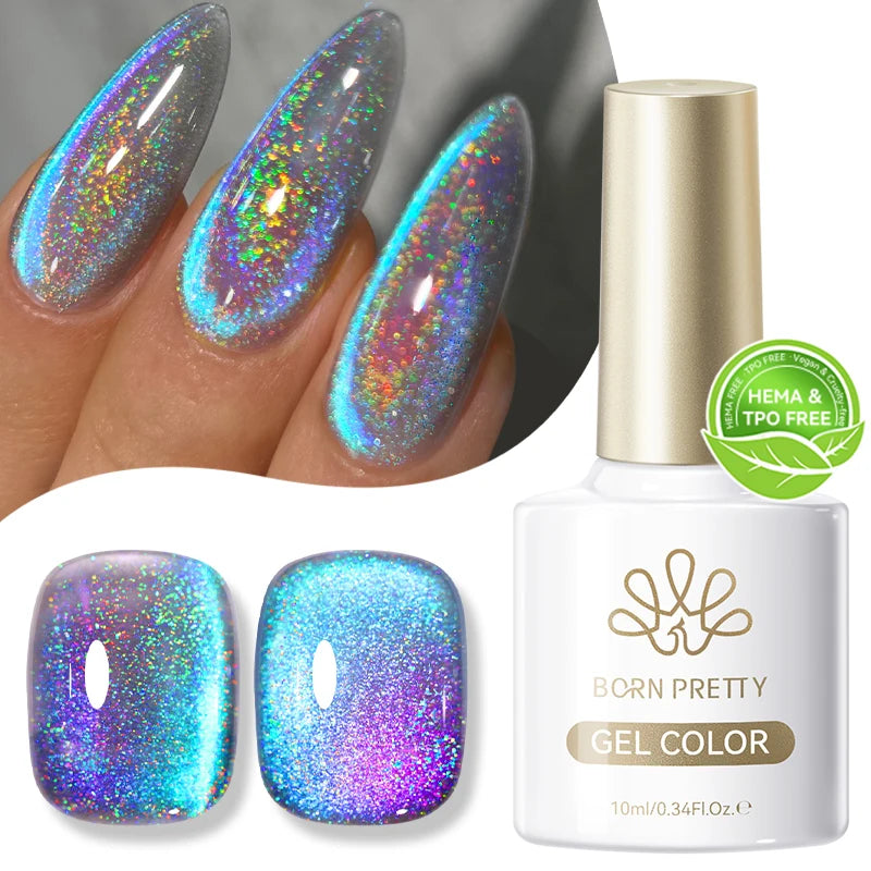 BORN PRETTY 10ml HEMA TPO FREE Mint Chocolate Cat Magnetic Gel Nail Polish Sumer Colored Ultra Shine Soak Off UV Gel Nail Art