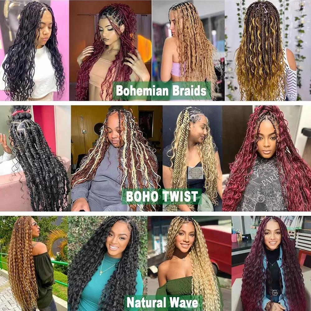 Long Deep Wave Braiding Hair 28 Inch Ocean Wave Crochet Hair Synthetic Deep Curly Crochet Hair Extensions For Black Women