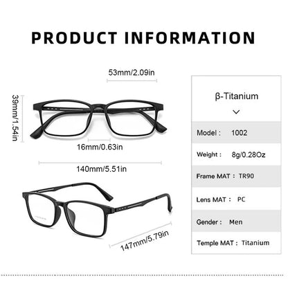 UVLAIK TR90 Titanium Square Glasses Frame Women Men Fashion Myopia Eyewear Urltralight Optical Prescription Eyeglasses Frame