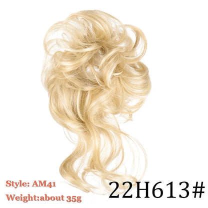 Synthetic Hair Bun Messy Scrunchies Hairpiece Elastic Chignon With Elastic For Women Donut Bun Ponytails Blonde Black Brown
