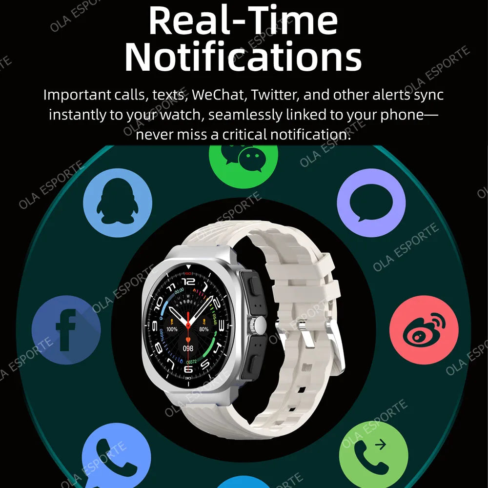 2 in 1 Smart Watch GPS Tracker Compass Built in Headphones Bluetooth Call Smartwatch Health Monitor Fitness Men Sports Watches