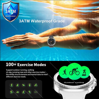 2025 New Smart Watch 8 Classic 46mm Ultra HD Screen ChatGPT GPS NFC Compass Clock Bluetooth Call Waterproof Smartwatch Men Women