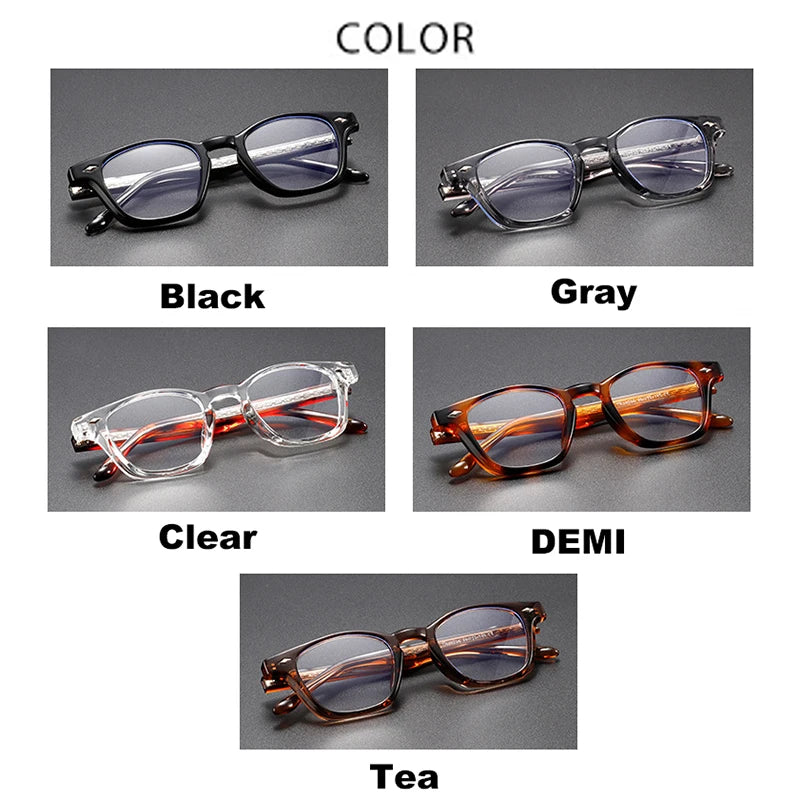 UVLAIK Retro Lightweight Eyewear Frames Men Fashion Square Small Frame Eyeglasses Women Classic Anti Blue Light Glasses Unisex