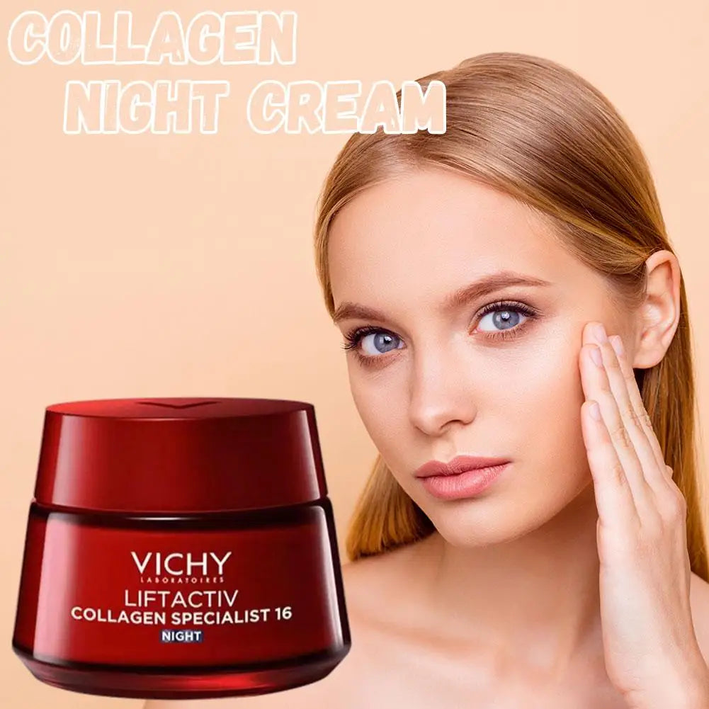 Vichy Collagen Night Cream Vitamin B3 Fades Fine Lines Tightens And Brightens The Skin Moisturizes And Anti-aging Face Cream