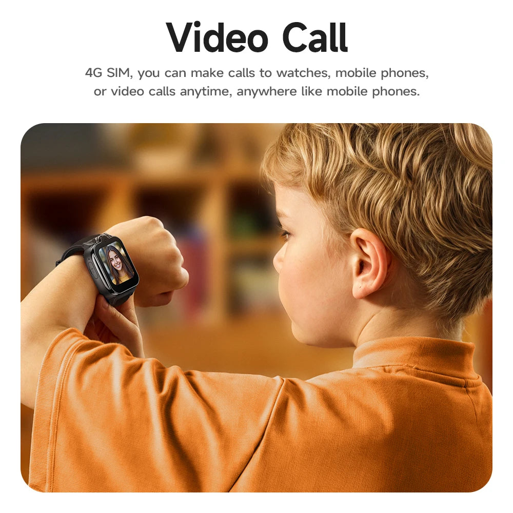 HOCO 1.6inch 2.5D HD Touch Screen 4G Children Phone Watch LBS GPS WIFI Positioning Kid Smart Watch Support GSM WCDMA FDD Network