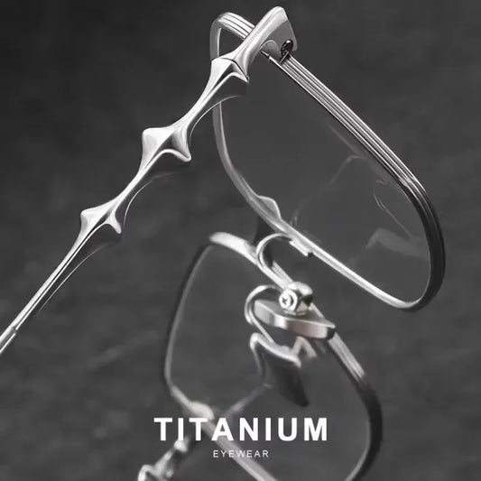 2025 Fashion Korean Titanium Glasses Frame Men Retro Square Eyeglasses Rectangular Eyewear Women Optical Lenses Prescription