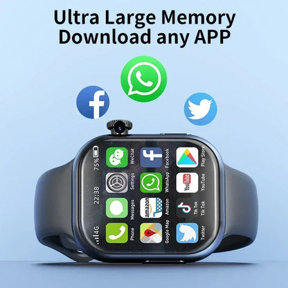 Premium VP19 Smartwatch Android IOS Supported 4G Full Network WiFi Independent SIM Card Rotating Camera GPS Google Play