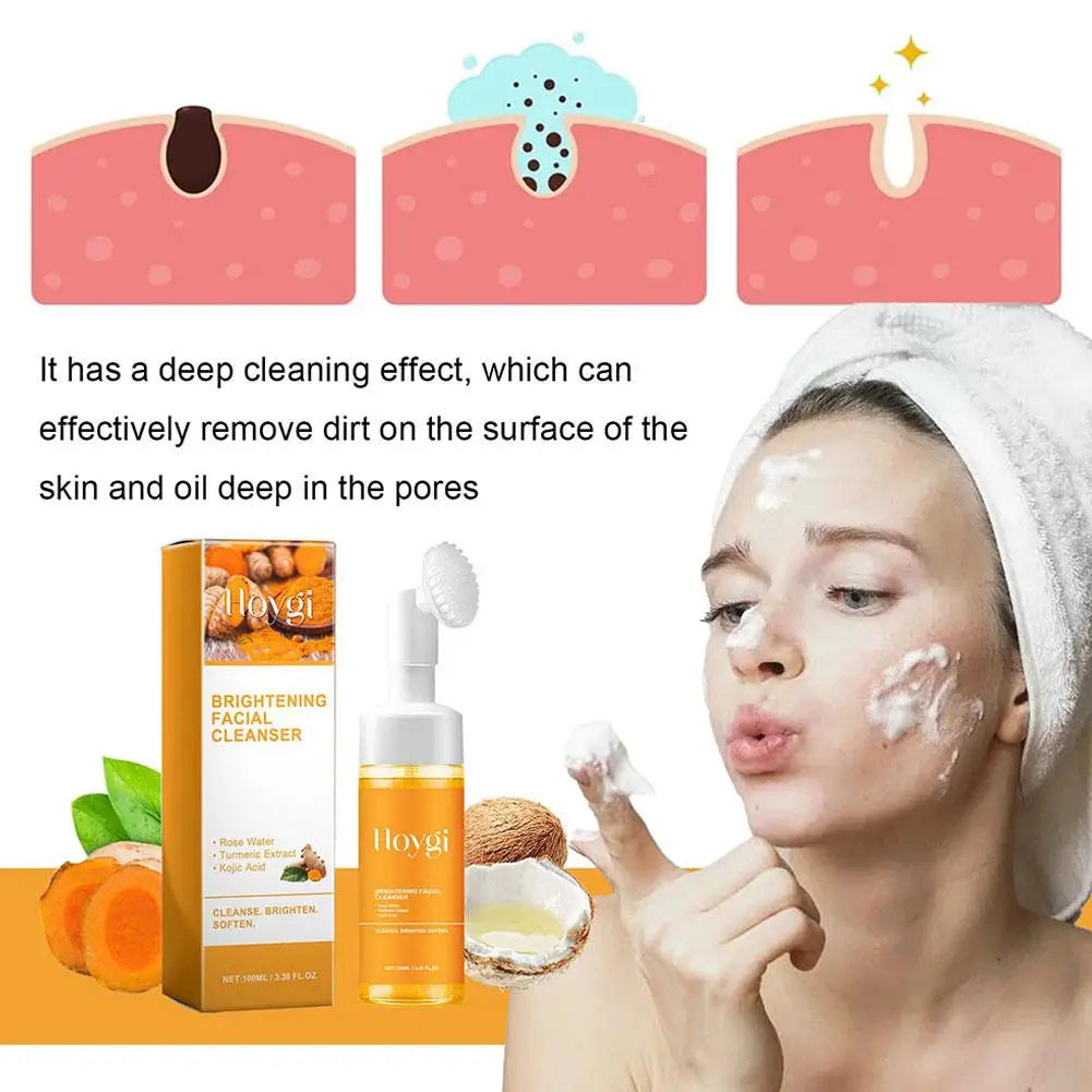 Turmeric Face Soap Facial Cleanser Set Gentle Cleaning Lemon Turmeric Essence Skin Purifying Soap Facial Cleanser Skin Care Set