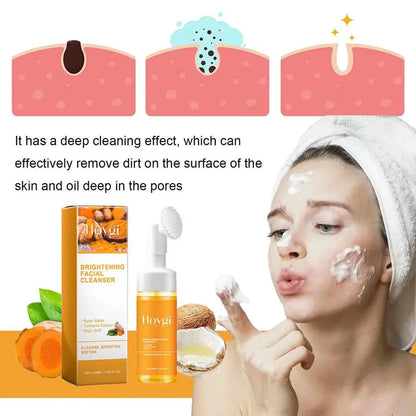 Turmeric Face Soap Facial Cleanser Set Gentle Cleaning Lemon Turmeric Essence Skin Purifying Soap Facial Cleanser Skin Care Set