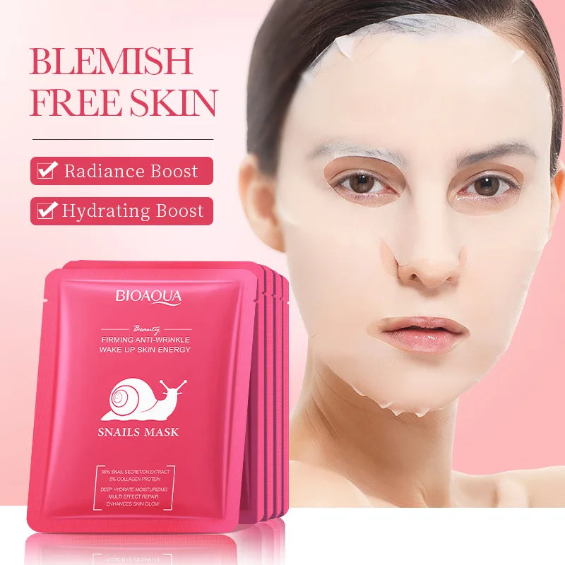 5/10pcs BIOAQUA Snail Hyaluronic Acid Retinol Face Mask skincare Moisturizing Hydrating Firming Facial Masks for Face Skin Care