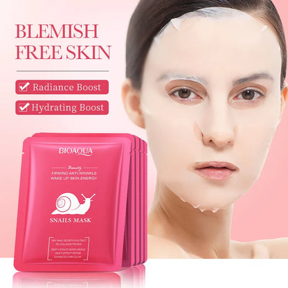5/10pcs BIOAQUA Snail Hyaluronic Acid Retinol Face Mask skincare Moisturizing Hydrating Firming Facial Masks for Face Skin Care