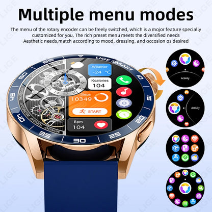 LIGE Men Fashion HD Screen Outdoor Sports Fitness Heart Rate Smartwatch 2025 New Bluetooth Call Waterproof Smart Watch Women